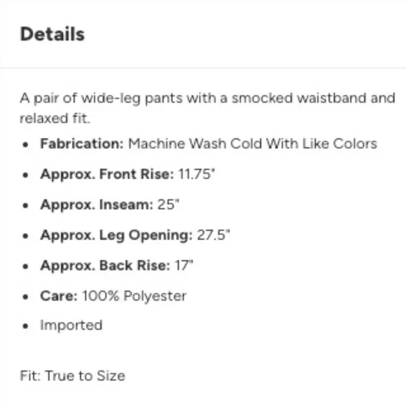 🔺SOLD🔺✨NEW Set✨ Shoedazzle Smocked Wide Leg Pant & Tie Front Crop Top - Large - Picture 12 of 13